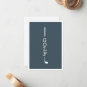 Einfache moderne Typografie Golf Blank Mitteilungskarte (Vorderseite/Rückseite Beispiel)