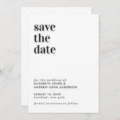 Einfache moderne Typografie-Hochzeit rettet das Da Save The Date (Vorne/Hinten)