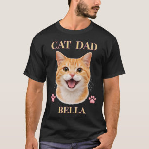Einfache moderne Typografie Katzenname und Foto de T-Shirt