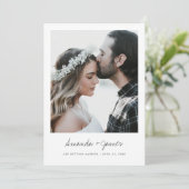 Einfache moderne Typografie, maßgeschneidertes Fot Save The Date (Stehend Vorderseite)