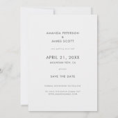 Einfache moderne Typografie, maßgeschneidertes Fot Save The Date (Rückseite)