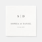 Einfache moderne Typografie Monogram Wedding Serviette (Vorderseite)