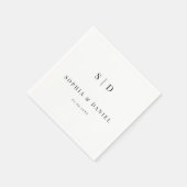 Einfache moderne Typografie Monogram Wedding Serviette (Ecke)