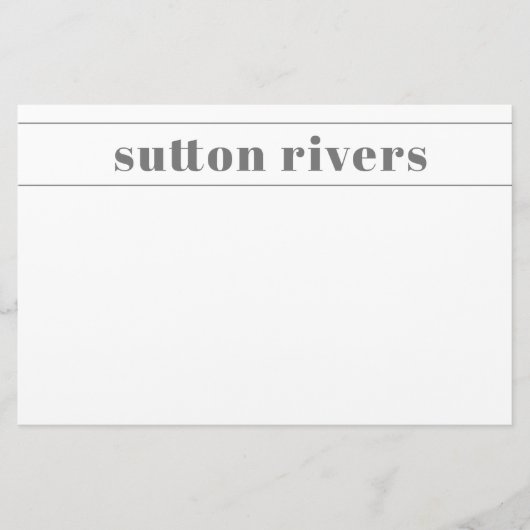 Einfache moderne Typografie Name Briefpapier (Vorderseite)