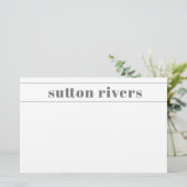 Einfache moderne Typografie Name Briefpapier (Stehend Vorderseite)