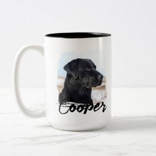 Einfache moderne Typografie Name und Foto des Haus Zweifarbige Tasse