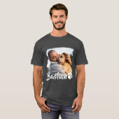 Einfache moderne Typografie Name und Foto T-Sh T-Shirt (Vorne ganz)