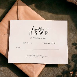 Einfache moderne Typografie-Skript-Hochzeits-RSVP RSVP Karte