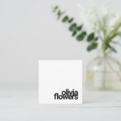 Einfache moderne Typografie weiß Quadratische Visitenkarte (Stehend Vorderseite)