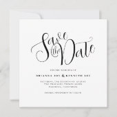 Einfache moderne Typografie Weiß und Schwarz Punkt Save The Date (Vorderseite)
