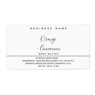 Einfache moderne Typografie Weißherz Butter