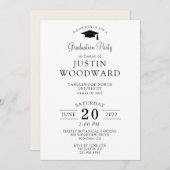 Einfache moderne Typografy Graduation Party Einladung (Vorne/Hinten)