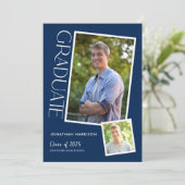 Einfache moderne Typografy Graduation Party Einladung (Stehend Vorderseite)