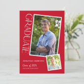 Einfache moderne Typografy Graduation Party Einladung (Stehend Vorderseite)