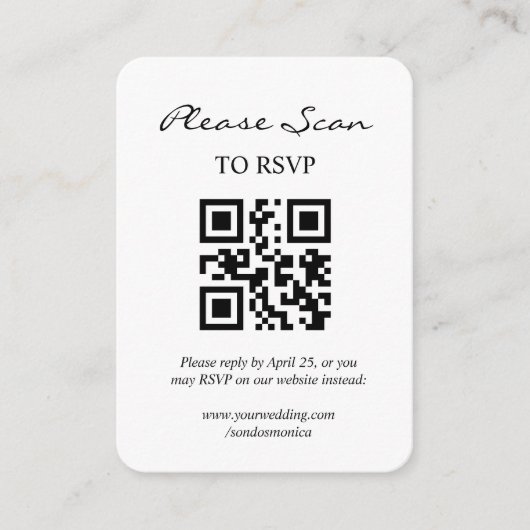 Einfache moderne UAWG mit QR-Code-Einschließkarte Begleitkarte (Vorderseite)