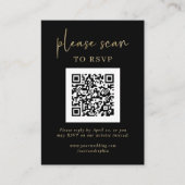 Einfache moderne UAWG mit QR-Code | Gold und Schwa Begleitkarte (Vorderseite)