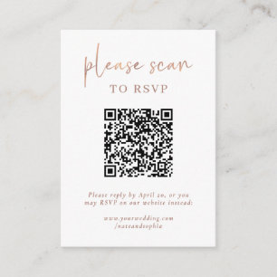 Einfache moderne UAWG mit QR-Code Imitats Rose G Begleitkarte