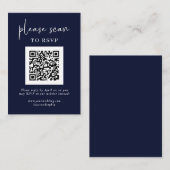 Einfache moderne UAWG mit QR-Code | Navy Blue Begleitkarte (Vorne/Hinten)