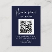 Einfache moderne UAWG mit QR-Code | Navy Blue Begleitkarte (Vorderseite)