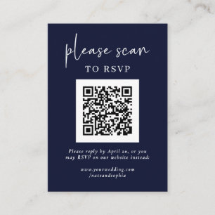 Einfache moderne UAWG mit QR-Code Navy Blue Begleitkarte