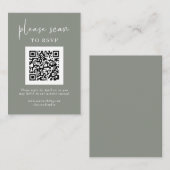 Einfache moderne UAWG mit QR-Code | Sage Green Begleitkarte (Vorne/Hinten)