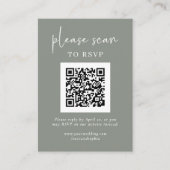 Einfache moderne UAWG mit QR-Code | Sage Green Begleitkarte (Vorderseite)