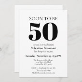 Einfache moderne Überraschung 50. Geburtstagsparty Einladung (Vorne/Hinten)