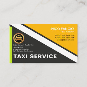 Einfache moderne, übersichtliche Berufliche Taxi Visitenkarte