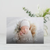 Einfache, moderne und beste Geschenke Geburtsankün Feiertagskarte (Stehend Vorderseite)