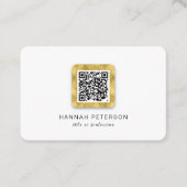 Einfache, moderne und elegante Goldnetzwerke QR-Co Visitenkarte (Vorderseite)