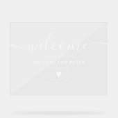 Einfache, moderne und elegante Hochzeitsempfehlung Acrylschild (Vorderseite)