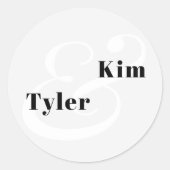 Einfache, moderne und elegante Namen Monogramm Hoc Runder Aufkleber (Vorderseite)