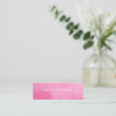 Einfache, moderne und feine rosafarbene Glitzer Mini Visitenkarte (Stehend Vorderseite)