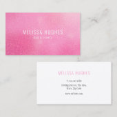 Einfache, moderne und feine rosafarbene Glitzer Visitenkarte (Vorne/Hinten)