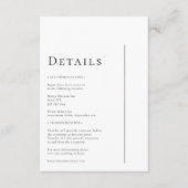 Einfache, moderne und minimale Hochzeitsdetails Begleitkarte (Vorderseite)