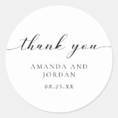 Einfache moderne und Minimalistische Hochzeit Runder Aufkleber (Vorderseite)