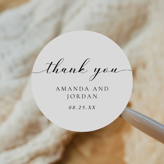 Einfache moderne und Minimalistische Hochzeit Runder Aufkleber