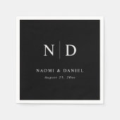 Einfache moderne und Minimalistische Hochzeit Serviette (Vorderseite)