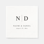 Einfache moderne und Minimalistische Hochzeit Serviette (Vorderseite)