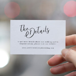 Einfache, moderne und minimalistische Hochzeitsdet Begleitkarte