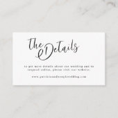 Einfache, moderne und minimalistische Hochzeitsdet Begleitkarte (Vorderseite)