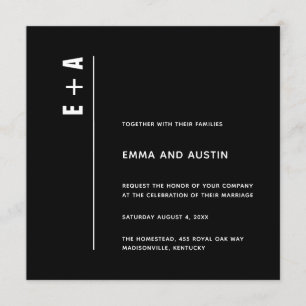 Einfache, moderne und Minimalistische Initialen Ho Einladung