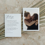 Einfache, moderne und Minimalistische romantische  Dankeskarte<br><div class="desc">Ein elegantes und modernes Foto mit Dankeschön-Karte, die zu unserer einfachen, modernen und Minimalistischen Romantik Foto Wedding Kollektion passt. Dieses Design zeigt den Text in einer eleganten Serifentypografie. Es gibt eine maßgeschneiderte Dankesbotschaft, um Freunden und Familie Ihre Dankbarkeit auszudrücken. Auf der Rückseite des Designs befindet sich Ihr individuelles Foto, das...</div>