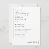 Einfache moderne und Minimalistische romantische H Einladung (Rückseite)