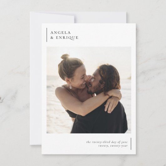 Einfache moderne und Minimalistische romantische H Einladung (Vorderseite)