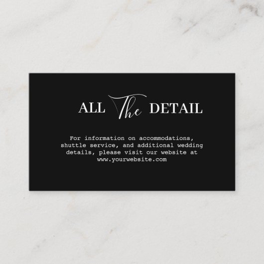 Einfache, moderne und Minimalistische Schwarze Hoc Begleitkarte (Vorderseite)