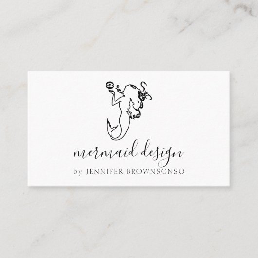 Einfache, moderne und raffinierte Meerjungfrau Visitenkarte (Vorderseite)