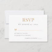 Einfache, moderne und Schwarz-weiße Hochzeit RSVP Karte (Vorderseite)