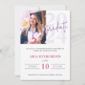 Einfache moderne und stilvolle Script-Foto-Abschlu Einladung (Vorderseite)