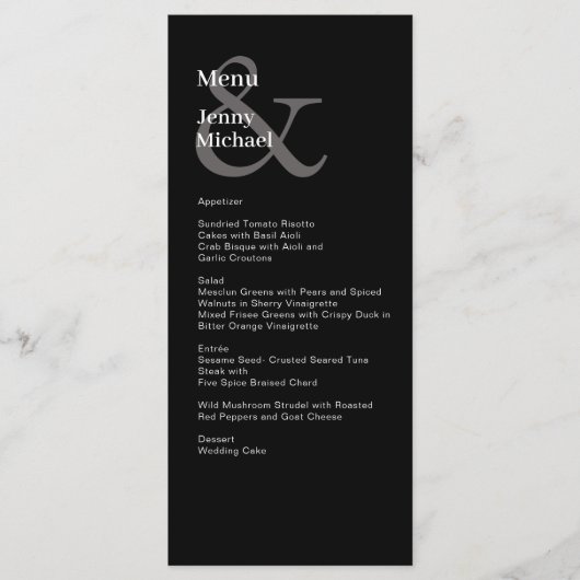 Einfache, moderne und weiße Speisekarte Menükarte (Vorderseite)